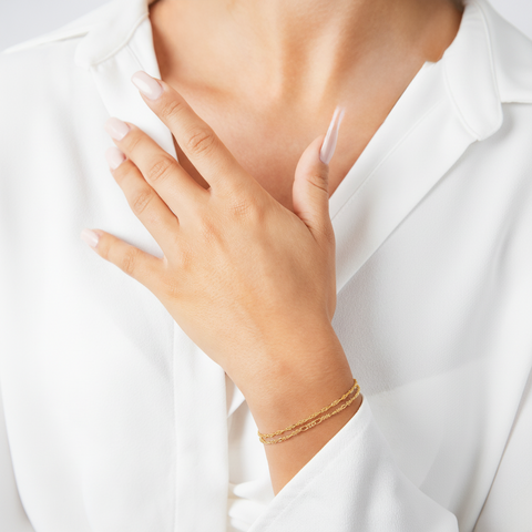 TwistGlow – Zweireihiges Armband aus 925 Silber, filigran & glänzend