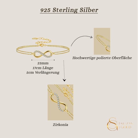 Eternelle – Zartes Armband mit Unendlichkeitszeichen aus 925 Silber