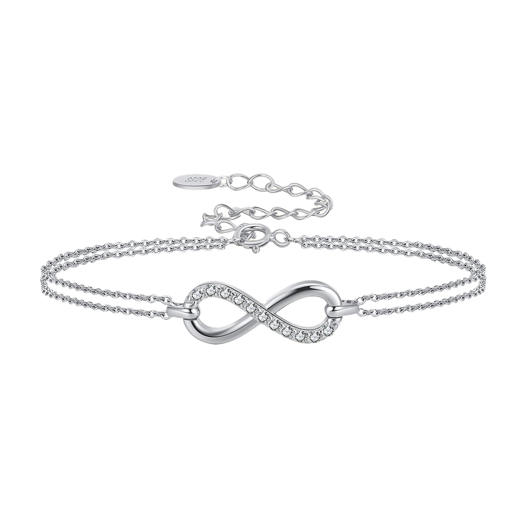 Eternelle – Zartes Armband mit Unendlichkeitszeichen aus 925 Silber
