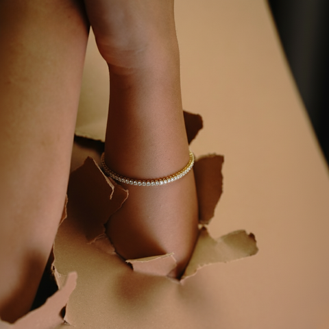 Glimmence – 925 Silber Armband mit Tennisdesign & Paperclip-Kette