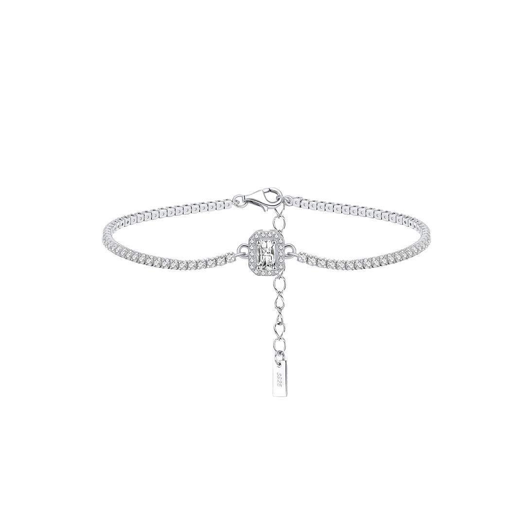Gloria – Tennisarmband aus 925 Silber mit funkelndem Mittelstein