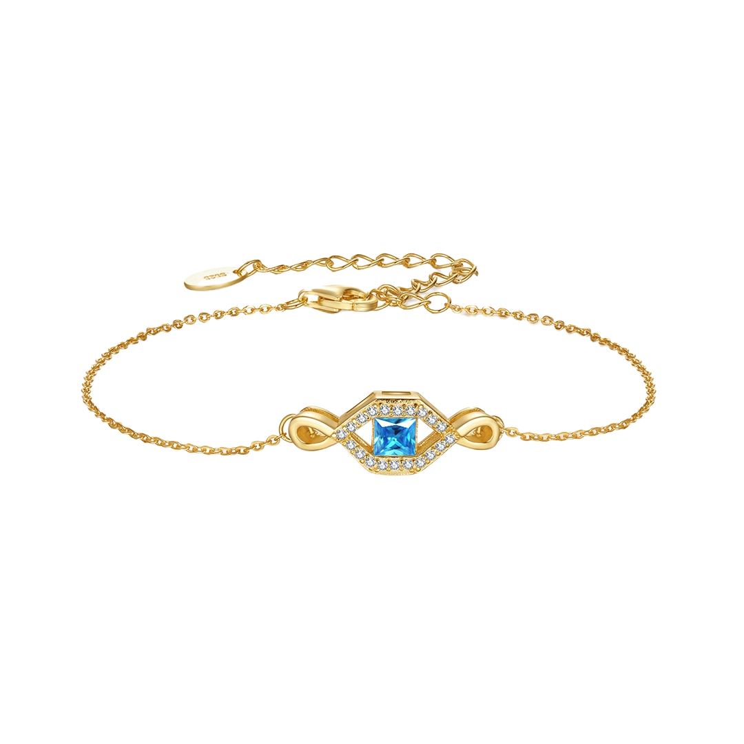 InfinityBlue – Zartes Armband mit blauen Zirkonia-Akzenten