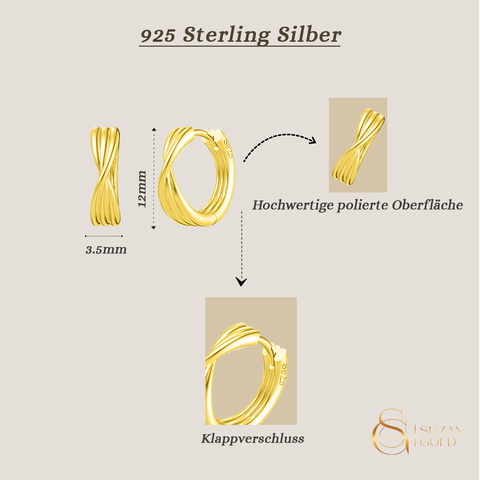 Twistia – Creolen aus 925 Silber mit überkreuztem Design