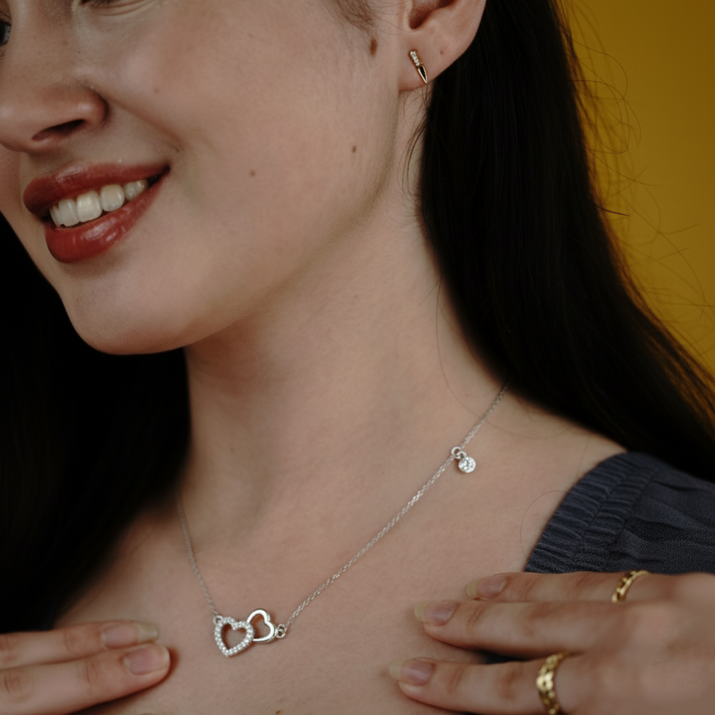 Heartspark – Herzkette aus 925 Silber mit Zirkonia