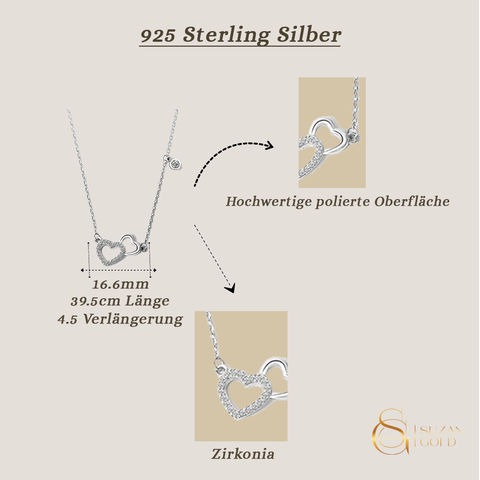 Heartspark – Herzkette aus 925 Silber mit Zirkonia