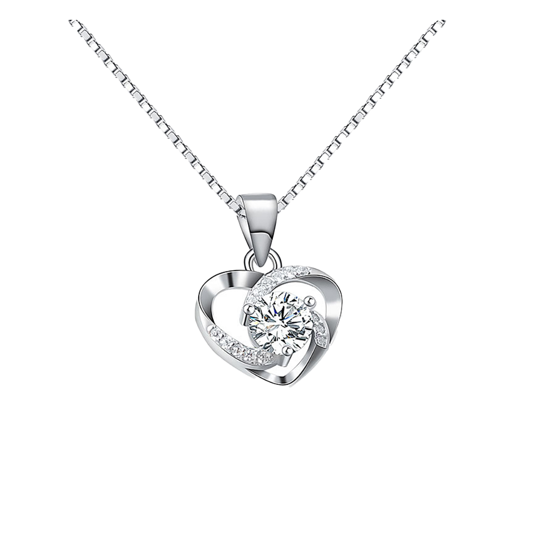 Starlight Heart – Silberne Zirkonia-Halskette aus 925er Silber