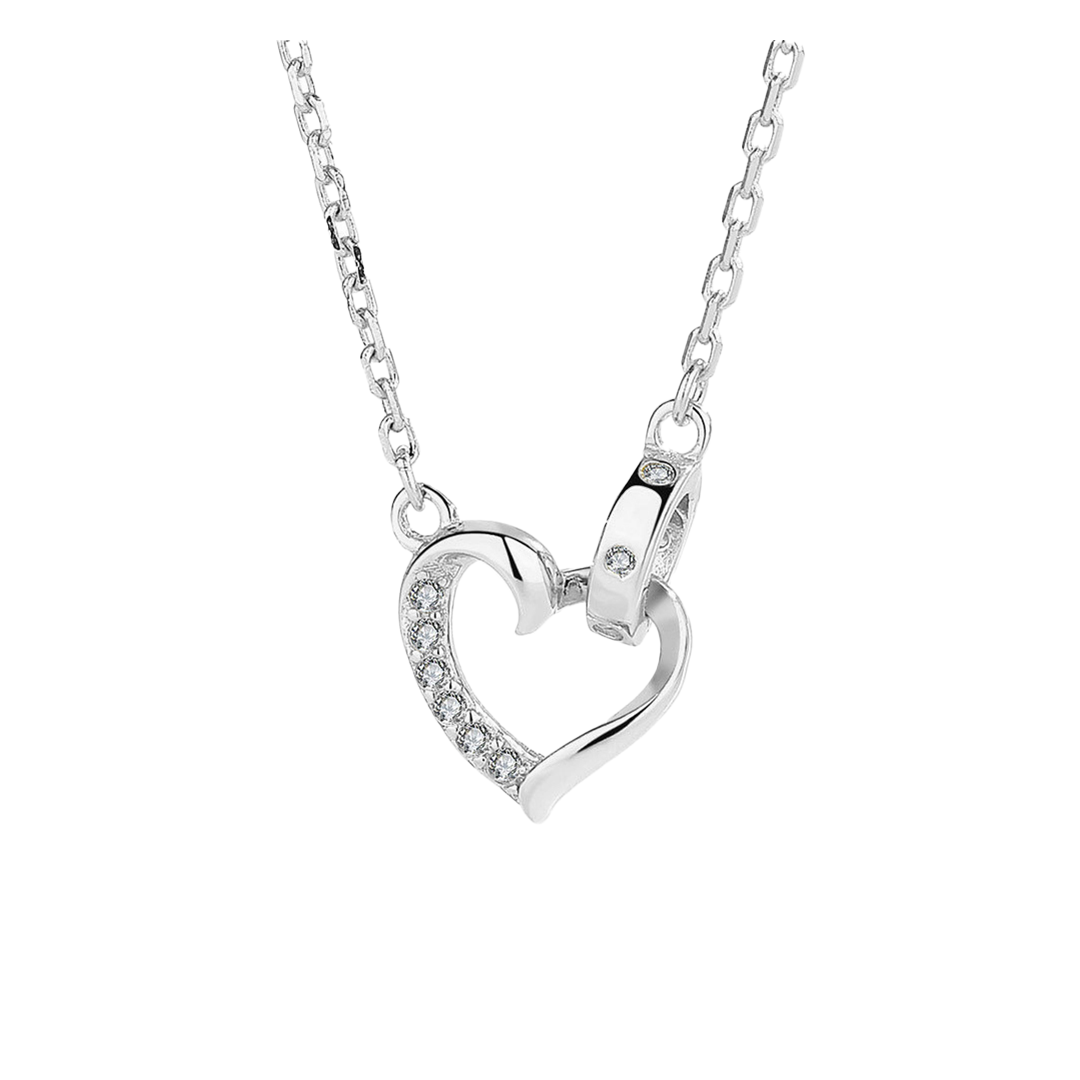 Heartlace – Zarte Herz-Halskette aus 925er Silber mit Zirkonia