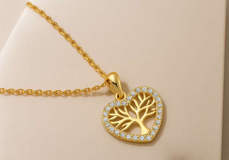 Goldene Halskette der Herzenswurzeln – Baumleben
