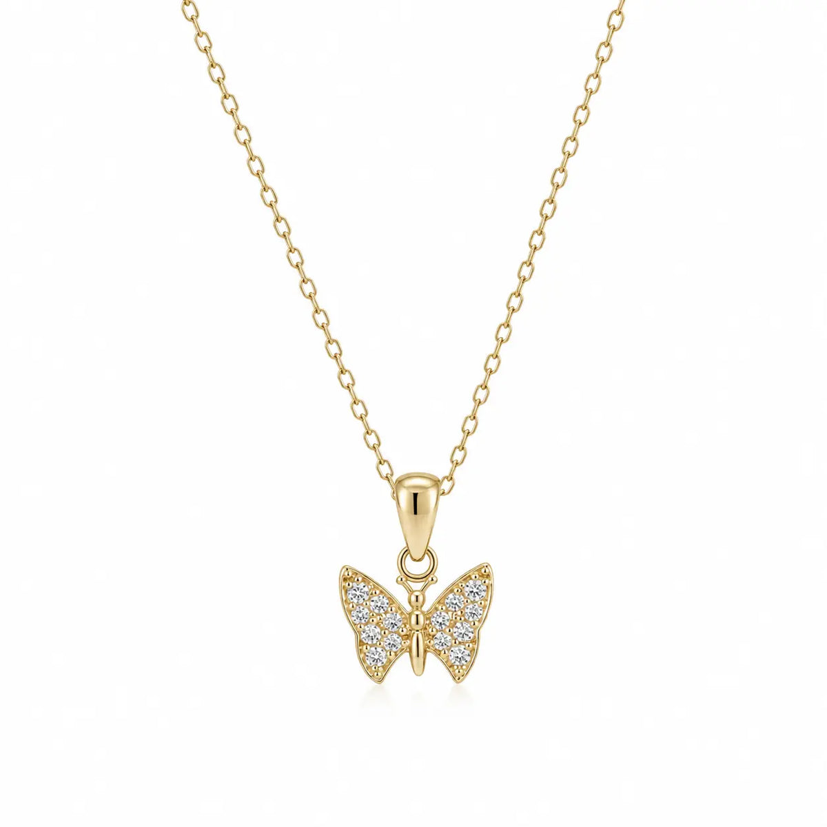 Papillon – Schmetterlings-Halskette mit Zirkonia aus 585 Gold Suzan Gold