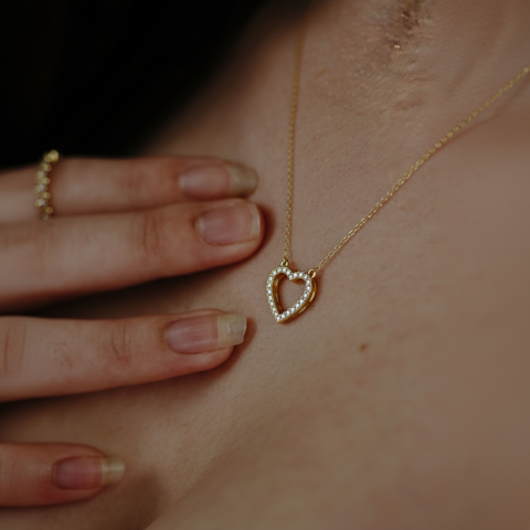 Elanea 925er Silberkette mit Herzanhänger und Zirkonia