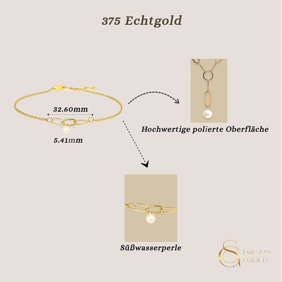 Pearl treasure Armband Suzan Gold