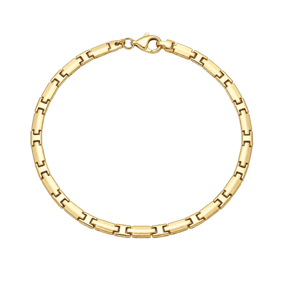 Box Chain – Panzer-Armband aus 585 Gold