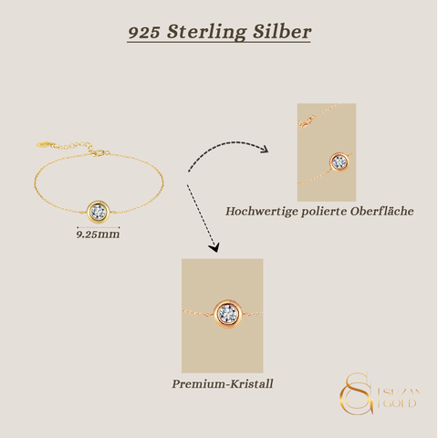 Solivra – Zartes Armband aus 925 Silber mit brillantgeschliffenem Premium-Kristall für Damen