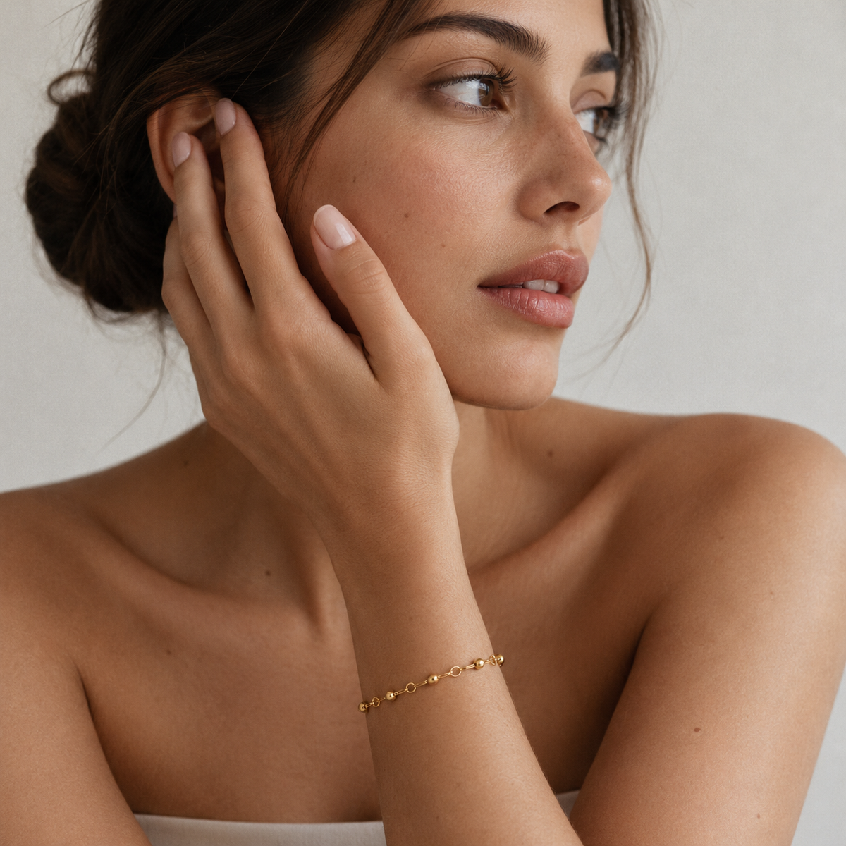 Dotted Chain – Feines Armband mit Gold-Kugeln aus 585 Gold