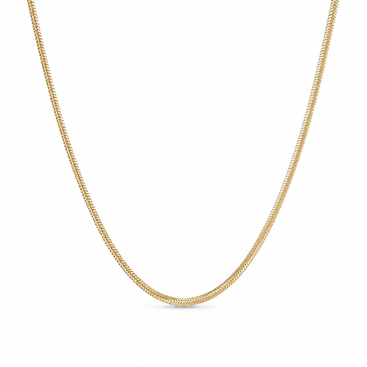 Herringbone Chain – Flache Halskette aus 585 Gold Suzan Gold