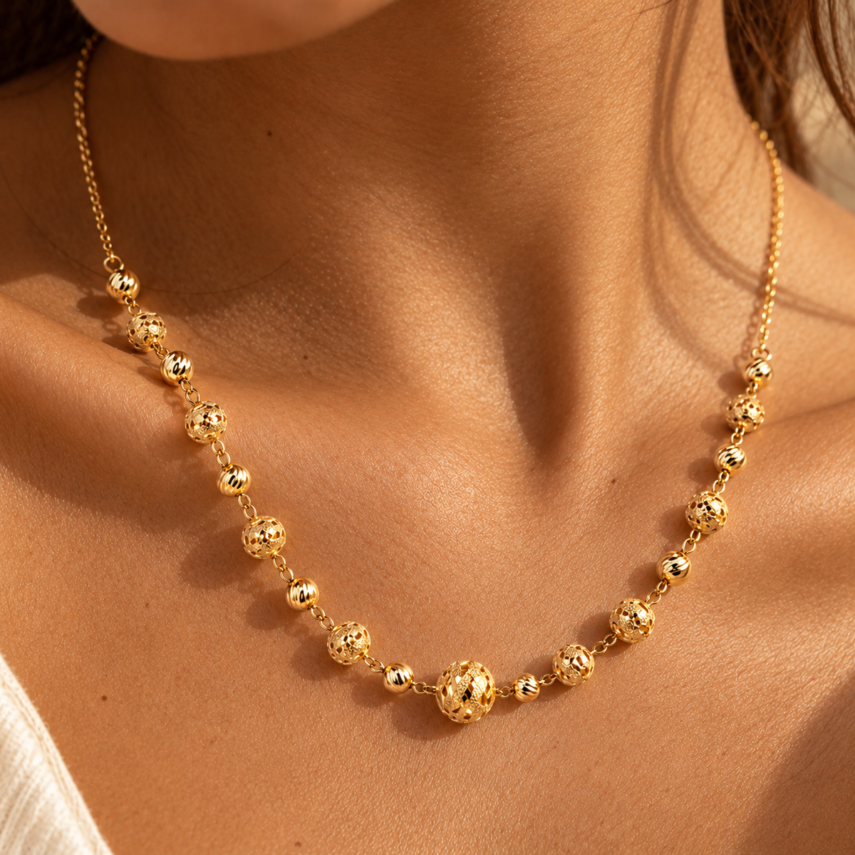 Filigree Ball – Kugelkette mit filigranen Gold-Kugeln aus 875 Gold
