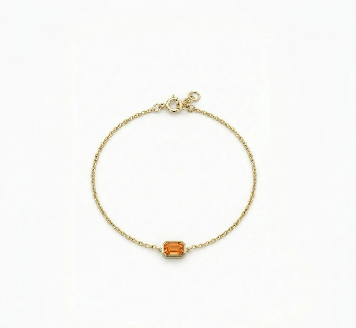 Aurielle Spark – 375 Echtgold Armband mit rechteckigem Zirkonia Anhänger - Suzan GoldArmbänder