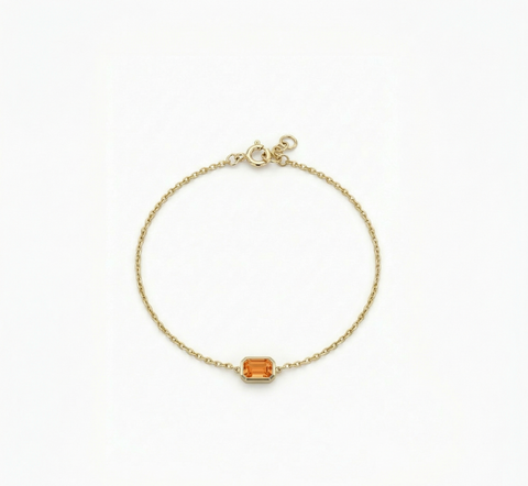 Aurielle Spark – 375 Echtgold Armband mit rechteckigem Zirkonia Anhänger