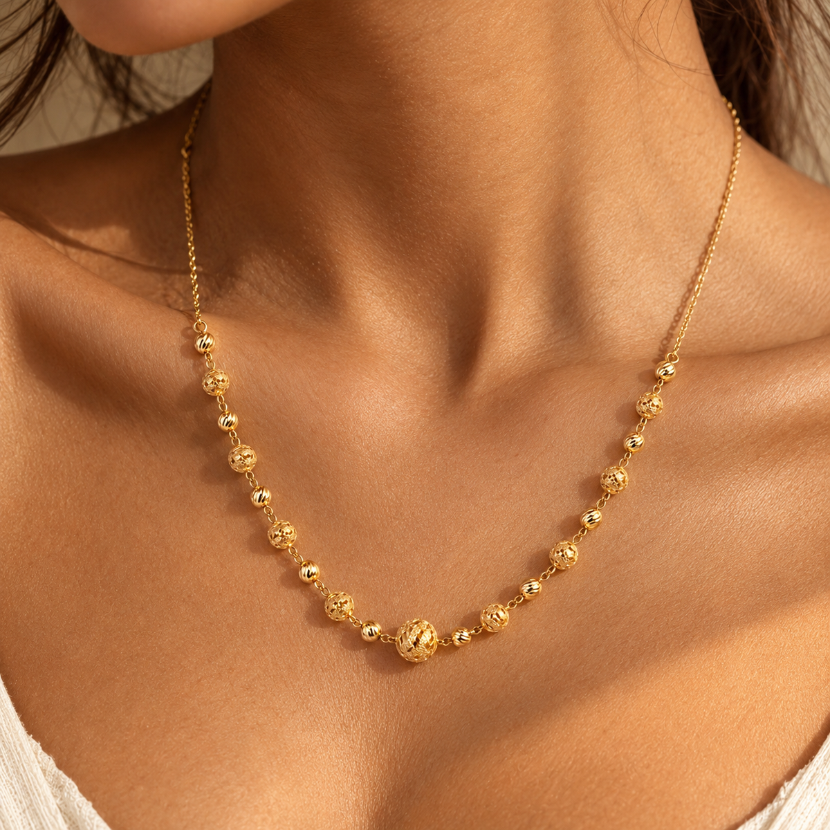 Filigree Ball – Kugelkette mit filigranen Gold-Kugeln aus 875 Gold