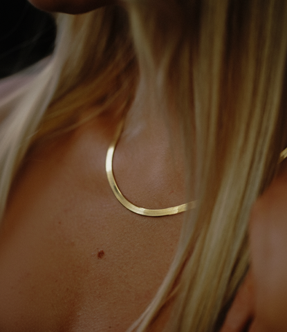 Solaro Snake Chain vergoldet – flache 925 Silberkette für Damen & Herren