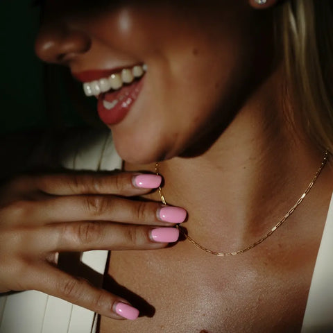 Paperclip Glow – 925 sterling silver chain with rectangular links Suzan Gold