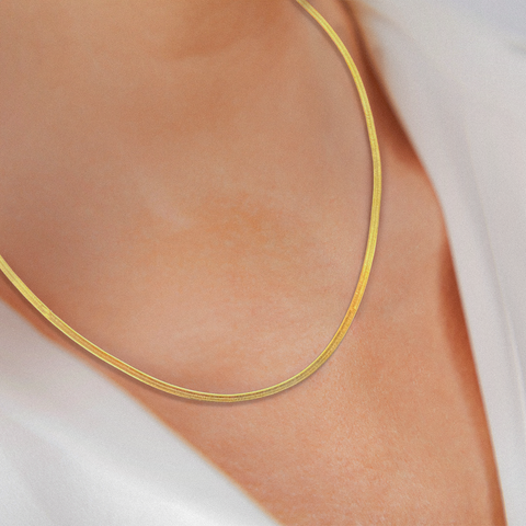 Solaro Snake Chain vergoldet – flache 925 Silberkette für Damen & Herren