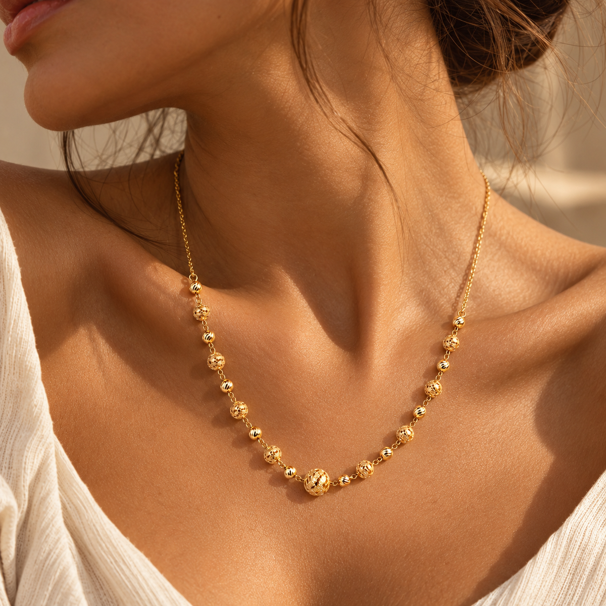 Filigree Ball – Kugelkette mit filigranen Gold-Kugeln aus 875 Gold