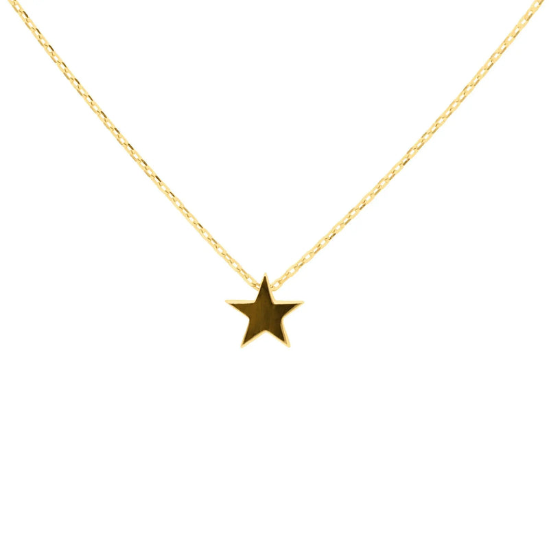 375 Echtgold A Star Is Born Kette Damen mit Stern Anhänger minimalistische Goldkette elegant modern zeitlos￼
