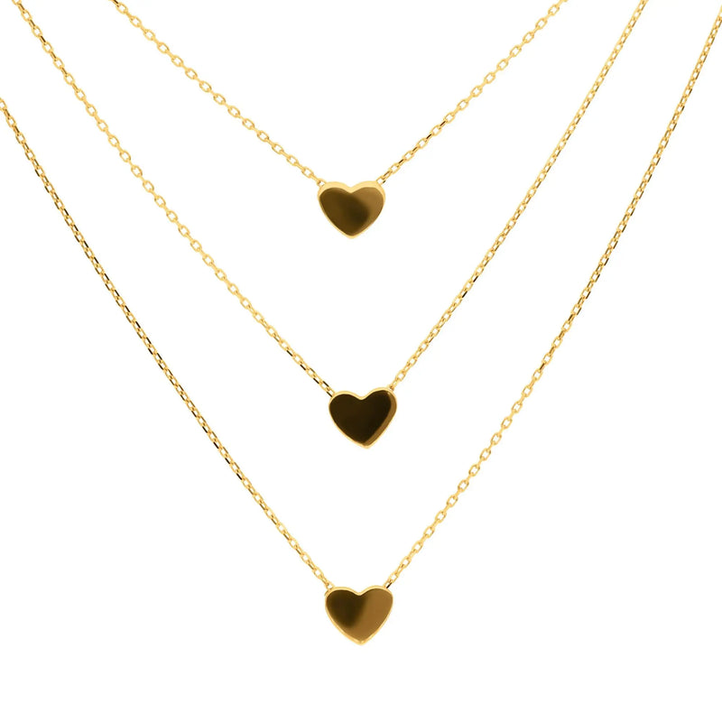 375 Echtgold Love Kette Damen mit Herz Anhänger filigrane Goldkette romantisch elegant modern für Layering￼